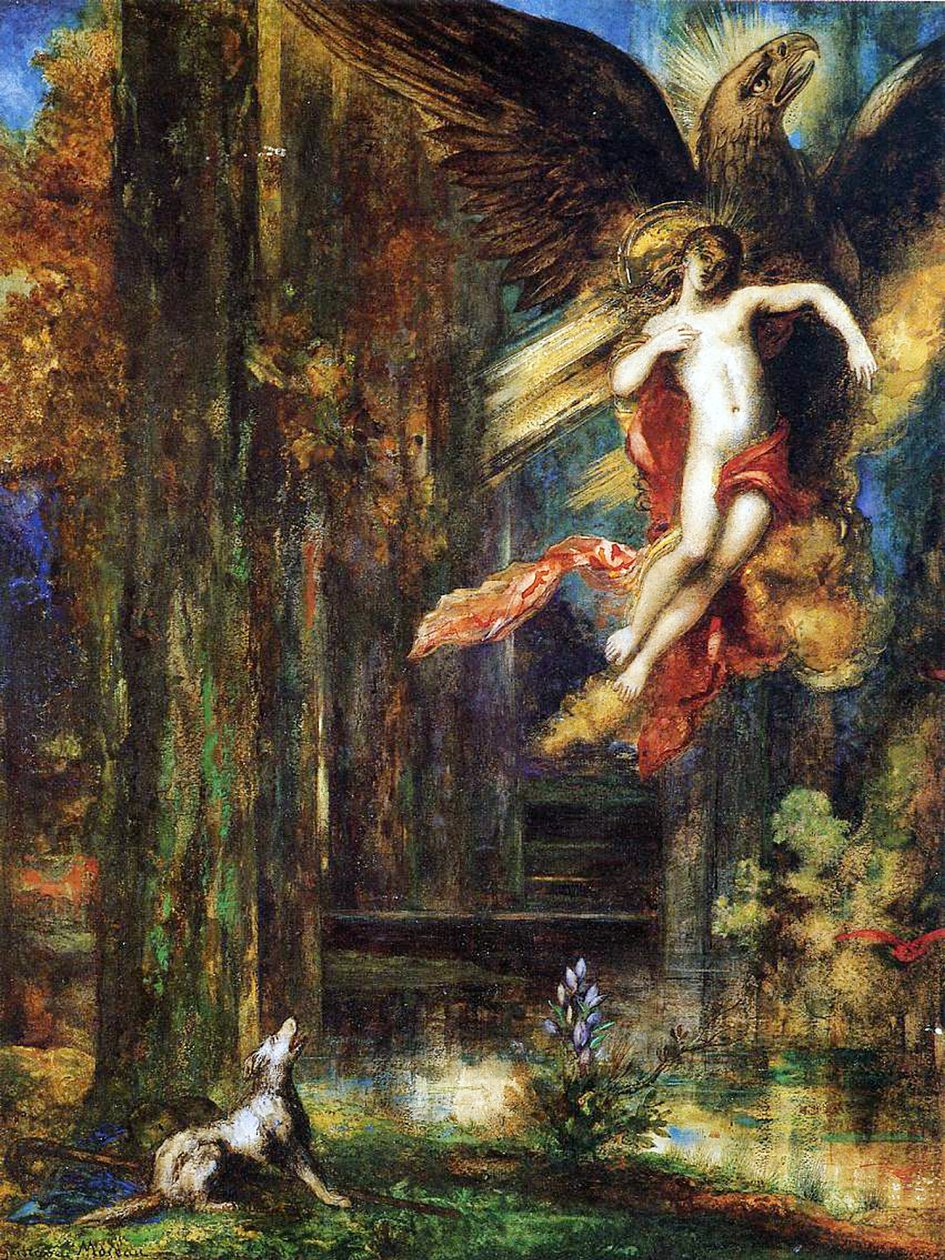 Ganymedes, 1886 (wc och gouache på papper) av Gustave Moreau