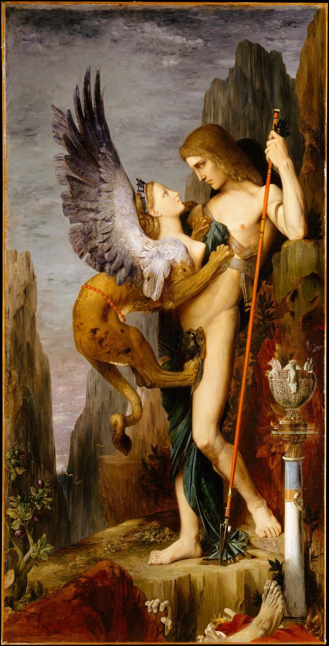 Ödipus och Sfinxen av Gustave Moreau