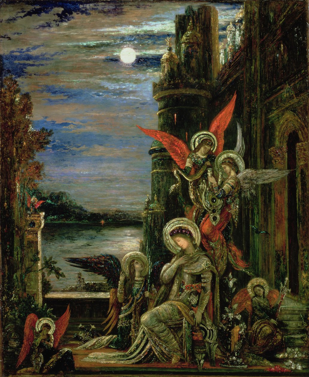 St. Cecilia (Änglarna tillkännager hennes kommande martyrskap) 1897 av Gustave Moreau