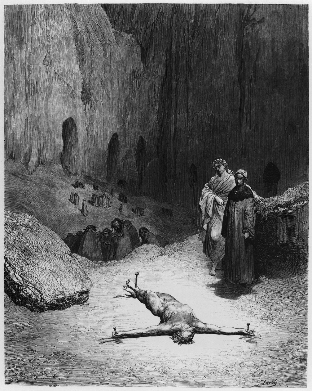 Korsfäst man, illustration från 