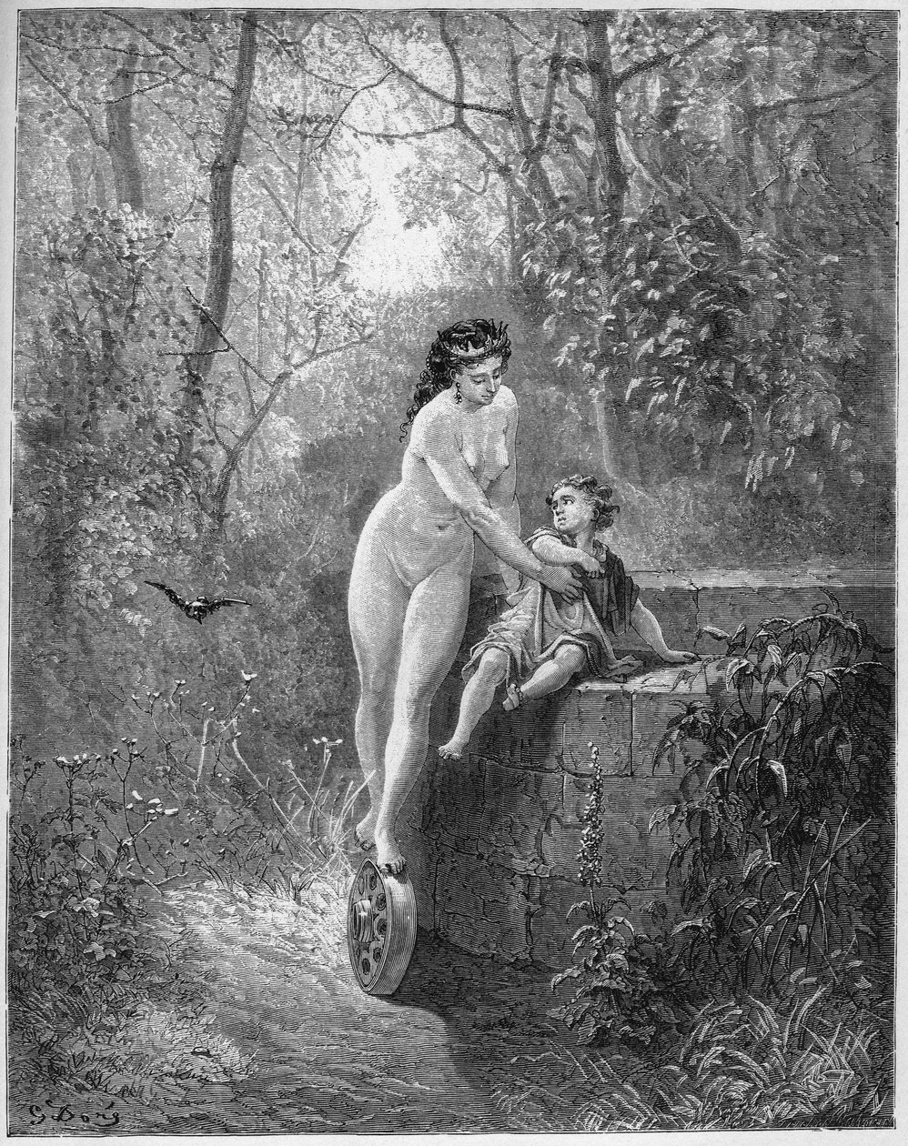 La Fortune et le jeune Enfant - Gudinnans förmögenhet räddar det lilla barnet från brunnen - från 