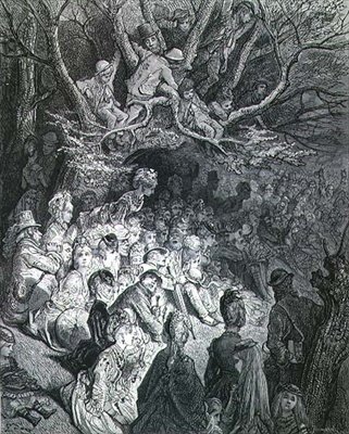 The Riverband - Under Trees, från "London, a Pilgrimage", skriven av William Blanchard Jerrold (1826-84), graverad av Paul Jonnard-Pacel (d.1902), pub. 1872 (gravyr) av Gustave (after) Dore