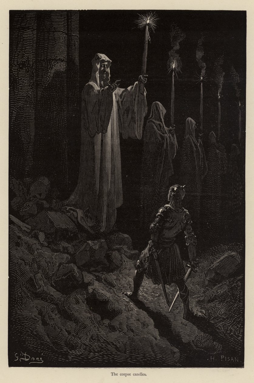 Ljusen från liket (gravyr) av Gustave (after) Dore