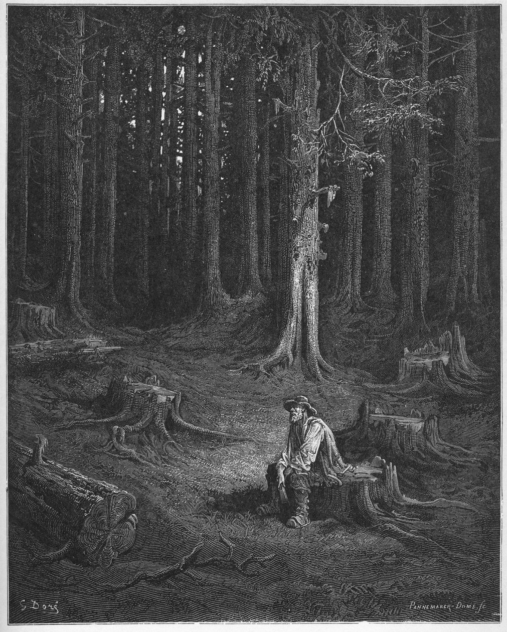 la foret et le bucheron - skogen och vedhuggaren - från 