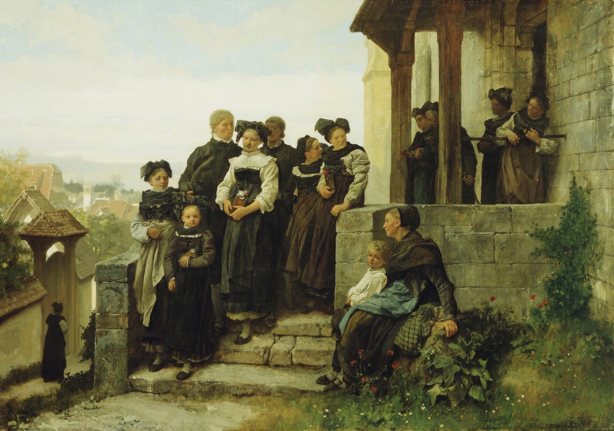 Efter den protestantiska gudstjänsten 1872 av Gustave Brion