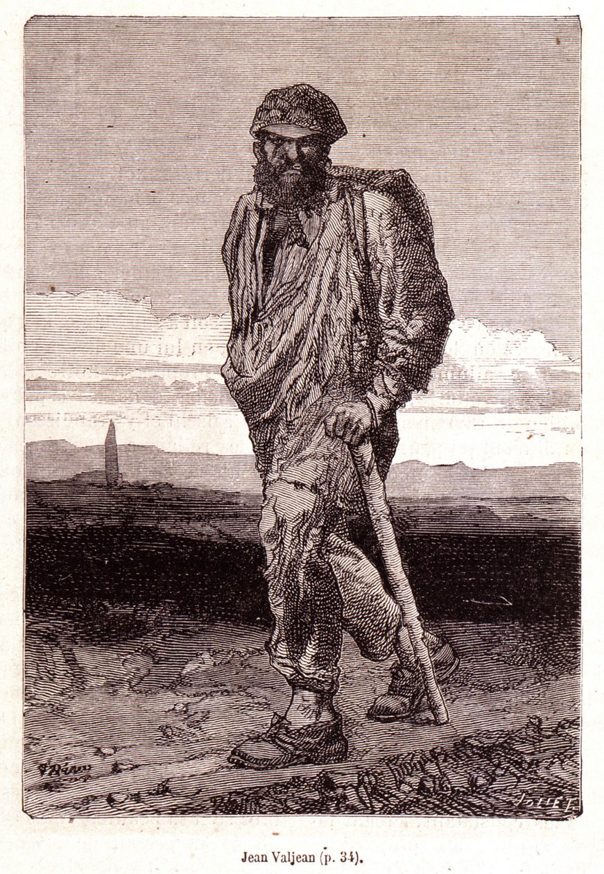 Jean Valjean - i "" The Miserable"" av Victor Hugo, ill. av Brion, red. Hetzel och Lacroix av Gustave Brion