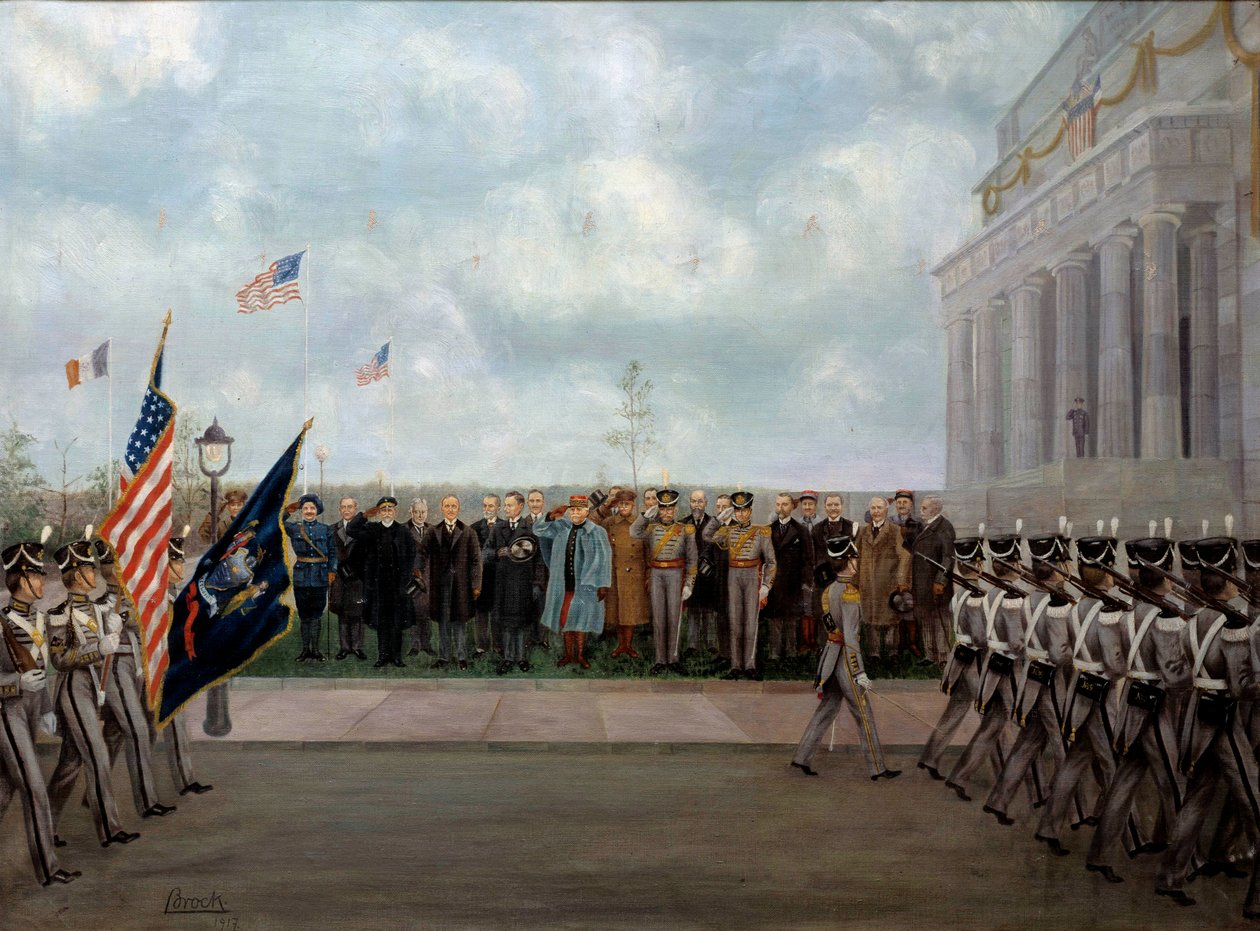 "Marechalen Joffre på mission i Washington" av Gustav Brock (1881-1945). 1917 (olja på duk) av Gustave Brock
