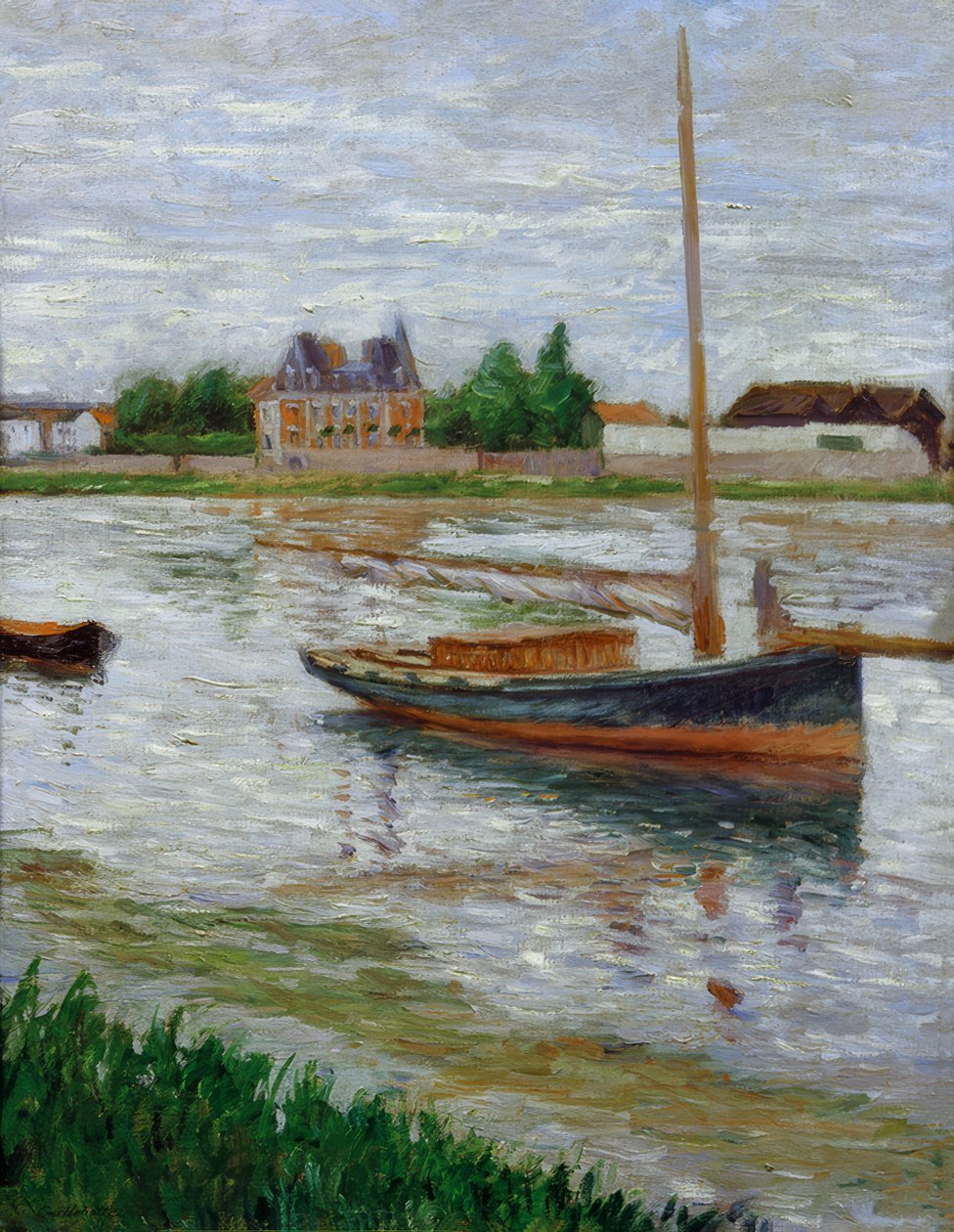 Båt ankrade på Seine vid Argenteuil av Gustave Caillebotte