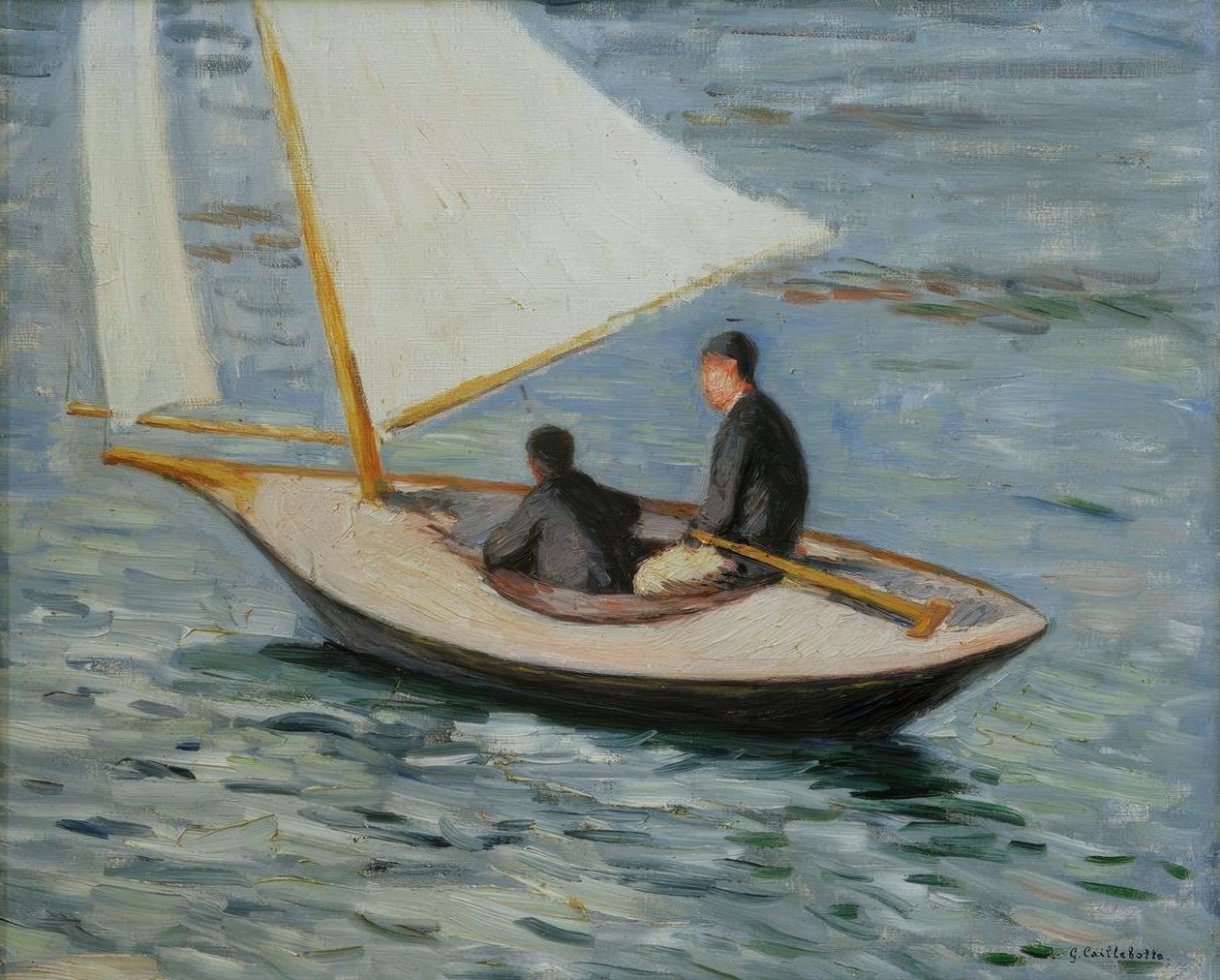 Segelbåt på Seine av Gustave Caillebotte