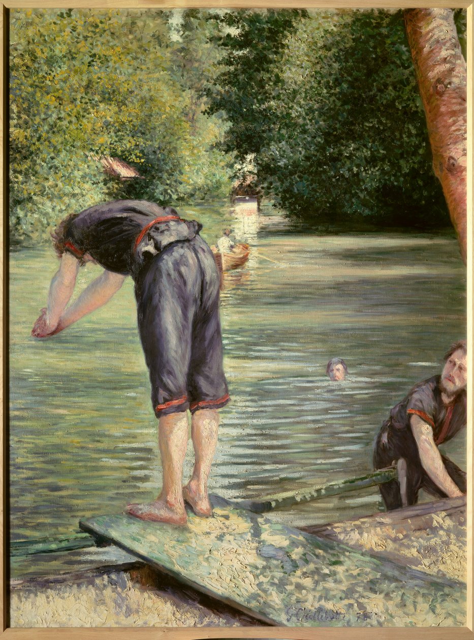 Badgäster. Målning av Gustave Caillebotte (1848-1894) av Gustave Caillebotte