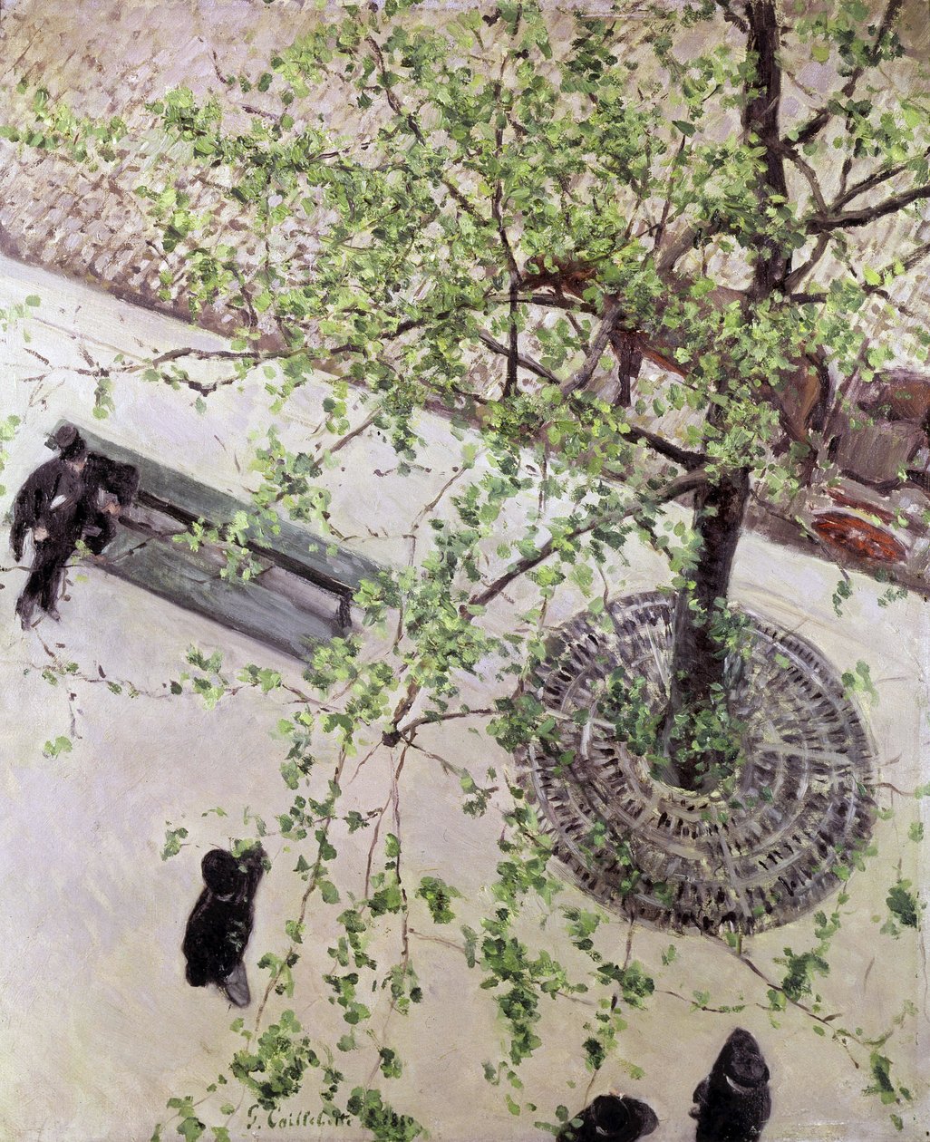 Boulevard sett från ovan, 1880 av Gustave Caillebotte