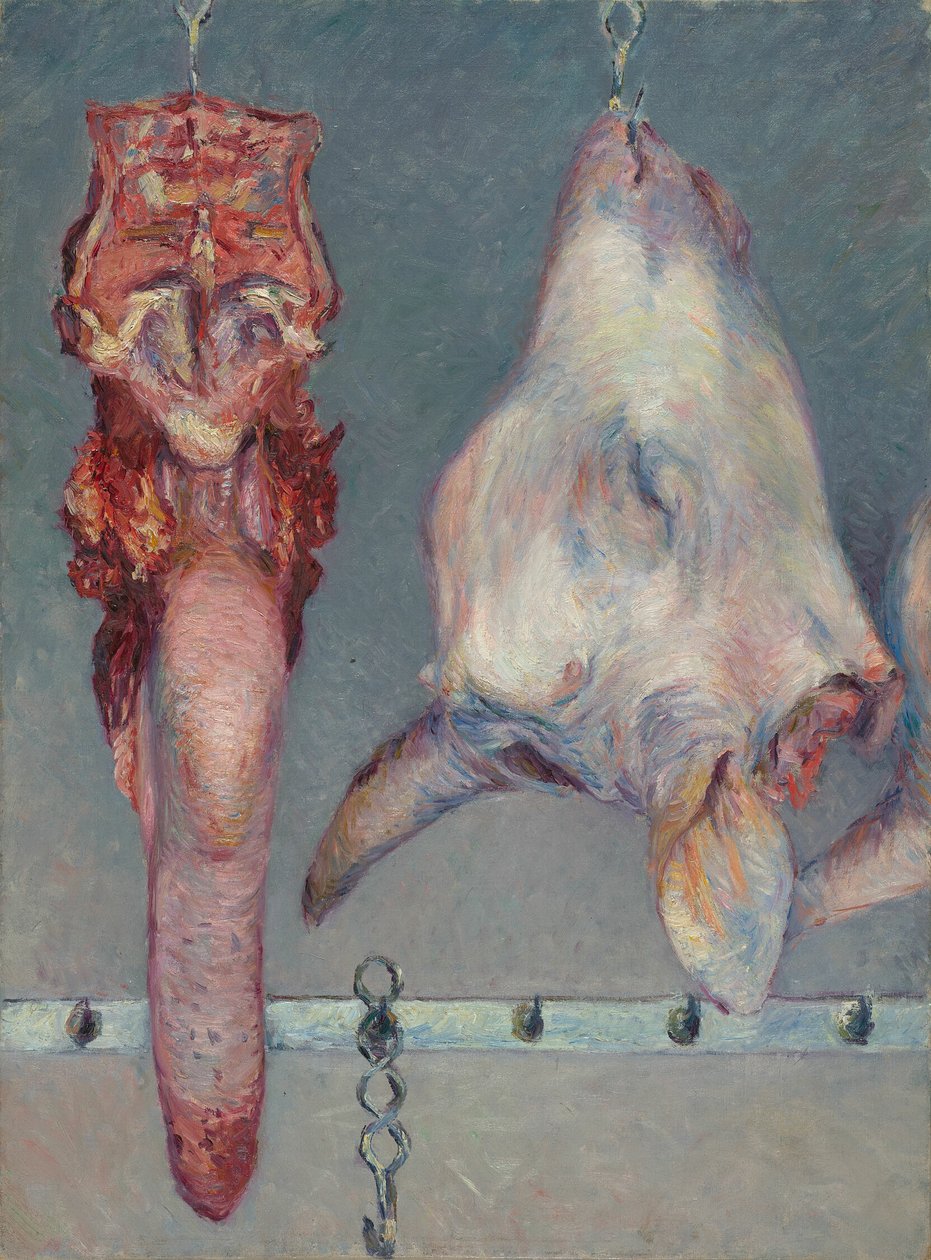 Kalvhuvud och oxtunga av Gustave Caillebotte