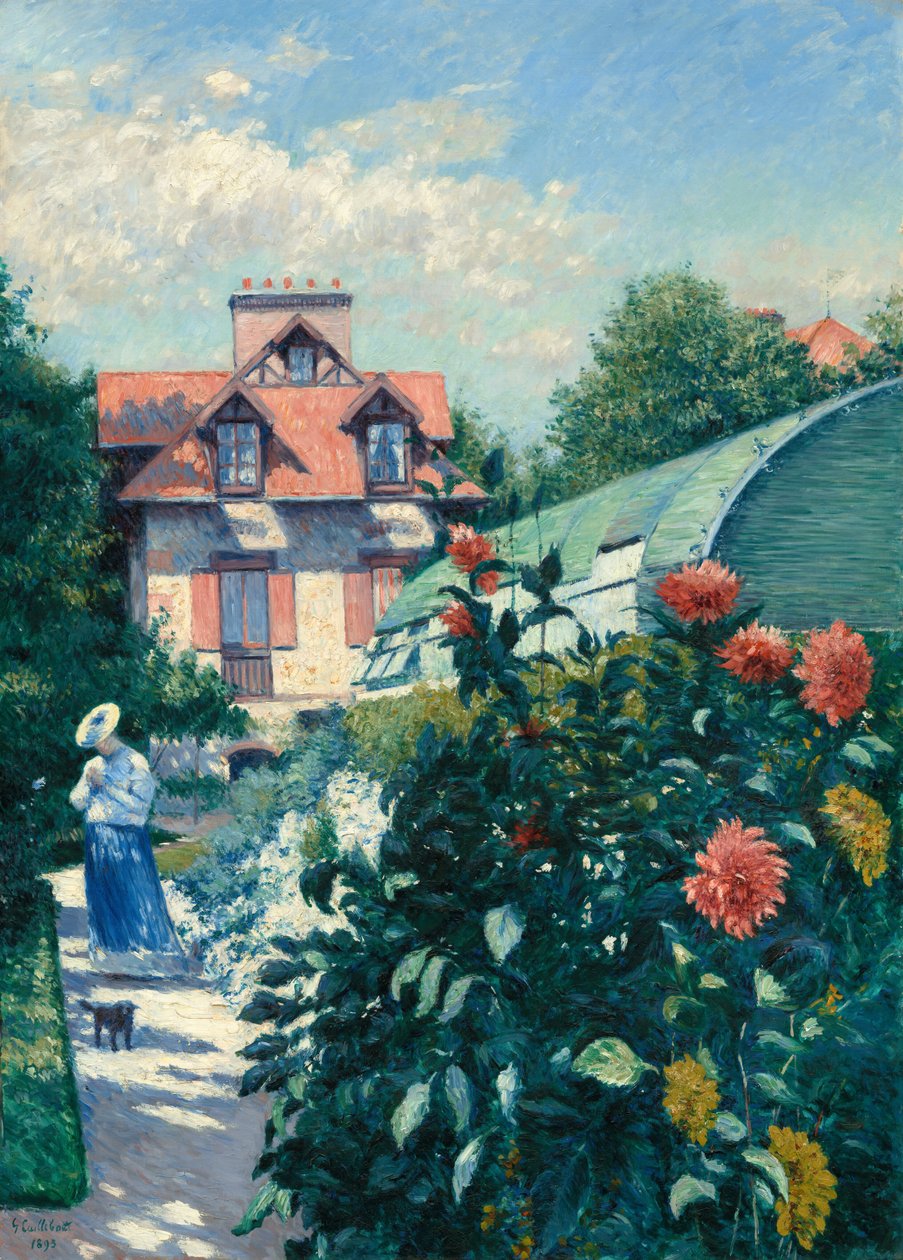 Dahlior, trädgård på Petit Gennevilliers av Gustave Caillebotte
