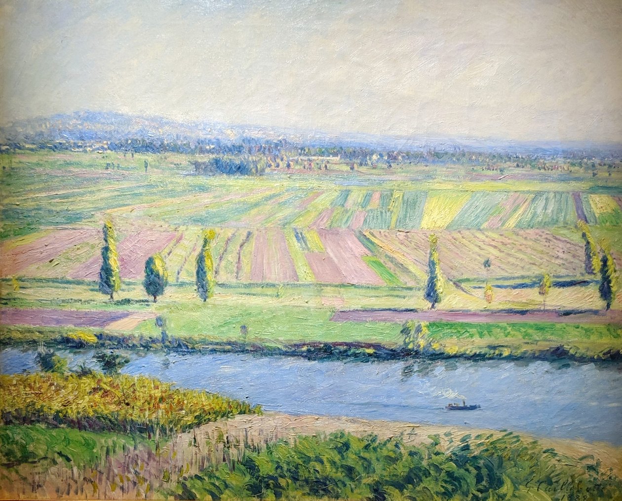 franska:  La Plaine de Gennevilliers Gennevilliers-slätten från Argenteuils kullar av Gustave Caillebotte