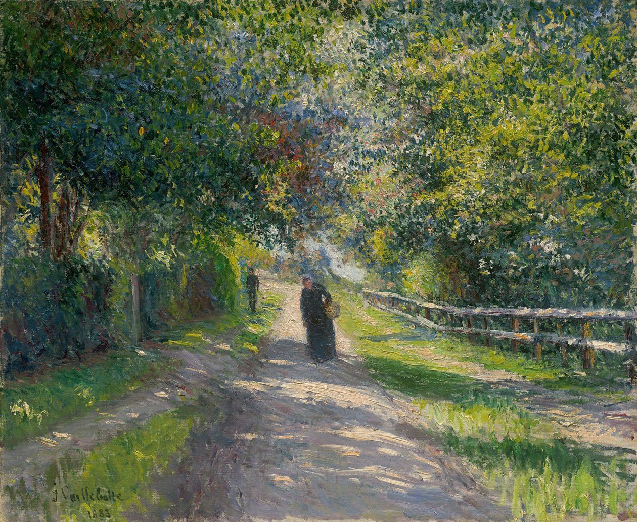 Tyska: Allee der Villa des Fleurs i Trouville Avenue of the Villa des Fleurs i Trouville av Gustave Caillebotte