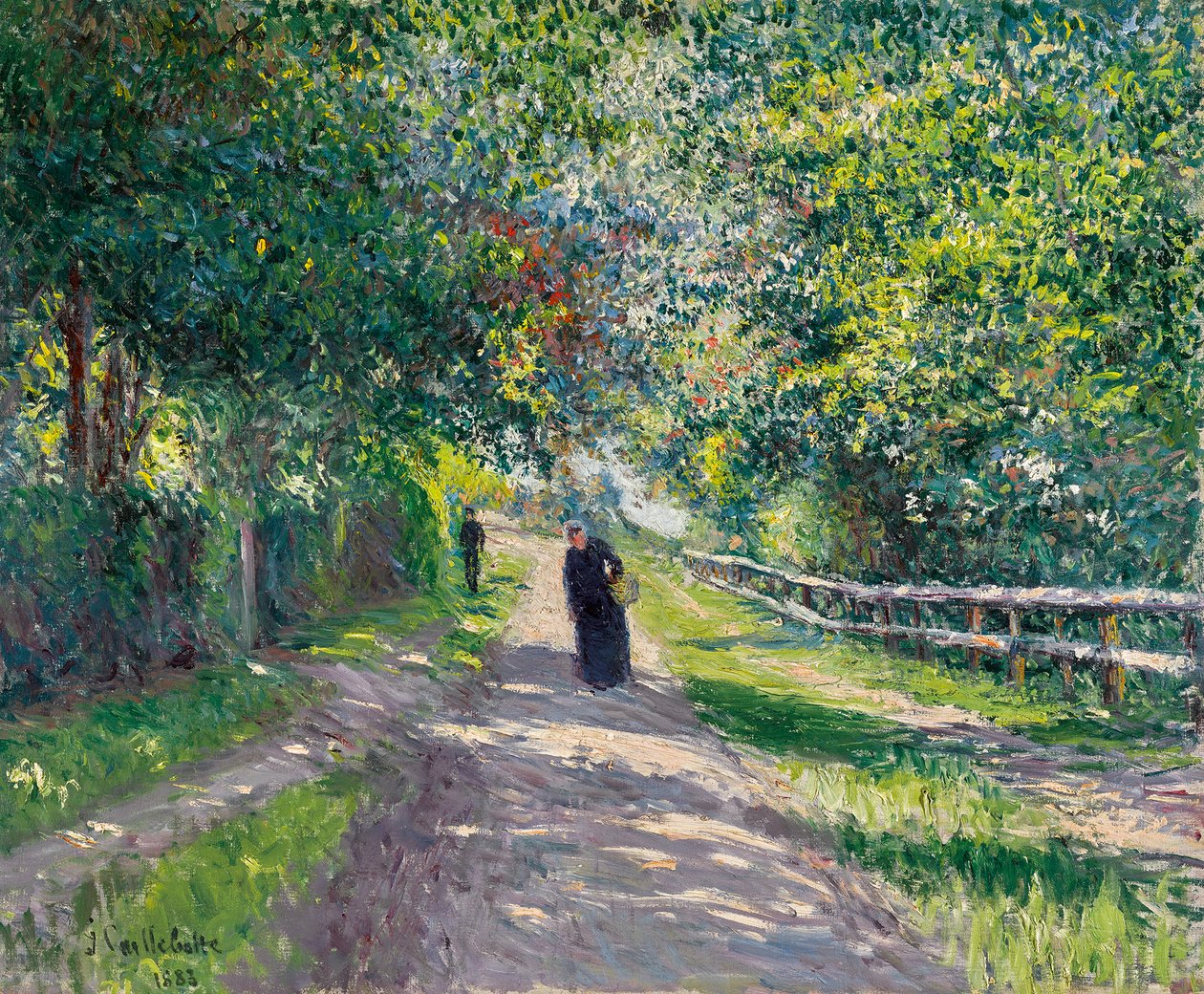 Tyska: Allee der Villa des Fleurs i Trouville Avenue of the Villa des Fleurs i Trouville av Gustave Caillebotte