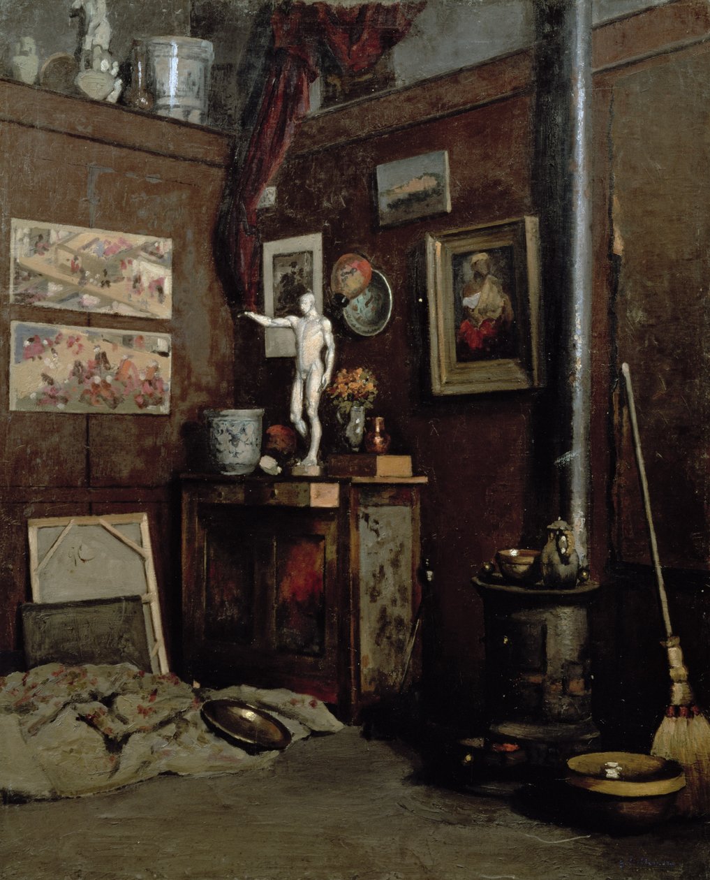 Interiör av en studio, ca 1872-74 (olja på duk) av Gustave Caillebotte