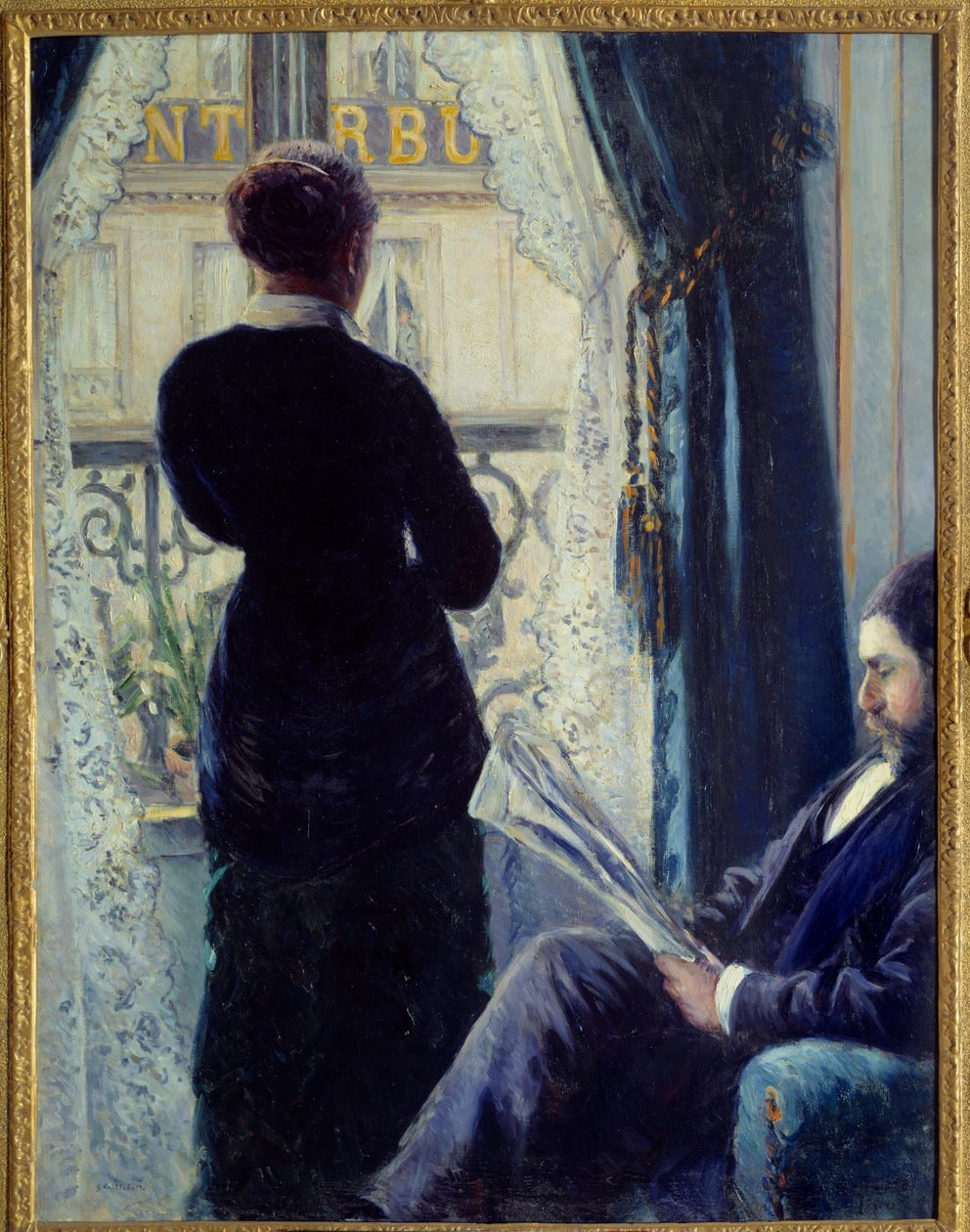 Interiör, kvinna i fönstret av Gustave Caillebotte