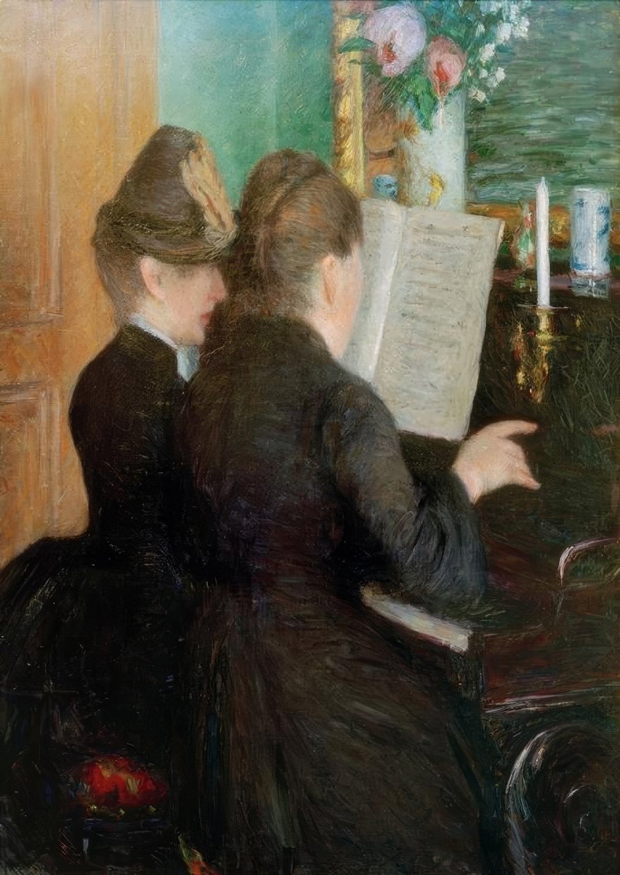 Pianolektionen av Gustave Caillebotte