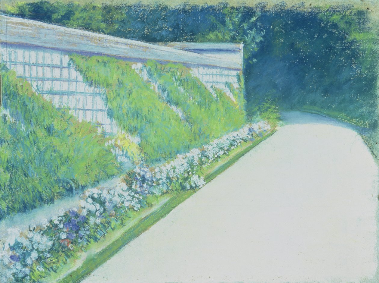 Veggen i grönsaksträdgården, Yerres av Gustave Caillebotte