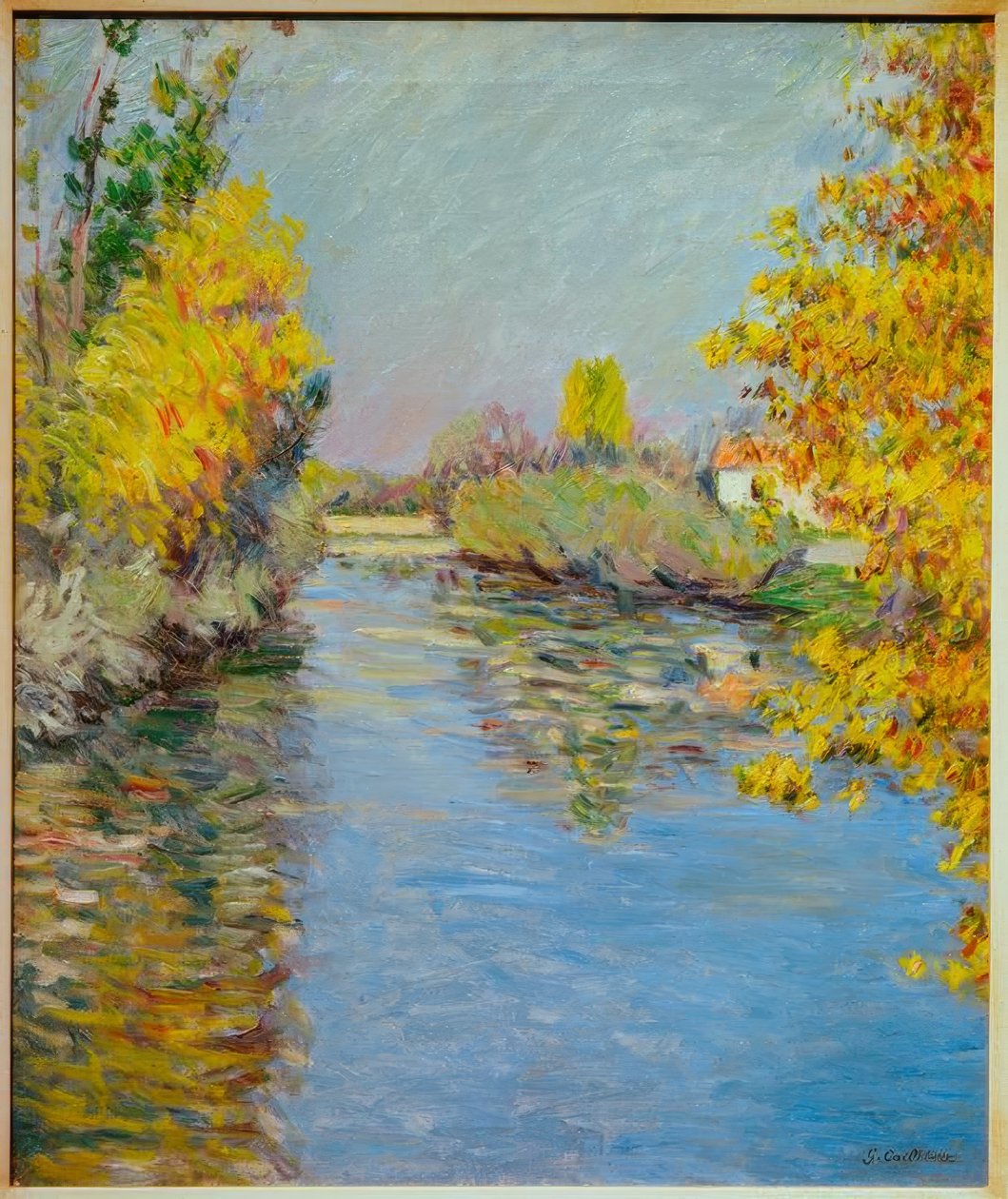 Seines lilla arm, en hösteffekt av Gustave Caillebotte