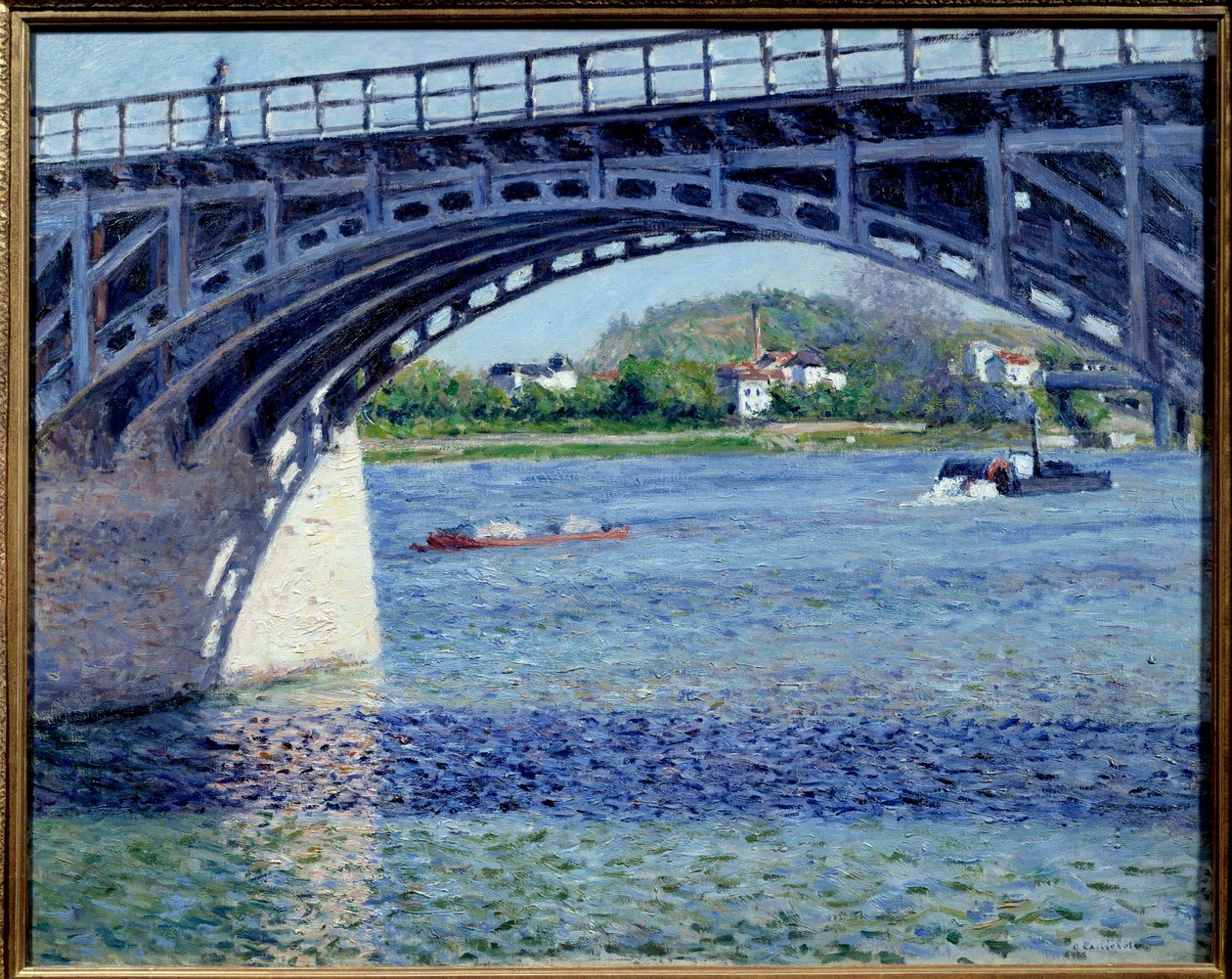 Argenteuil Bridge-målning av Gustave Caillebotte (1848-1894) 1883 Sön. 0,79x0,63 m Privat samling av Gustave Caillebotte