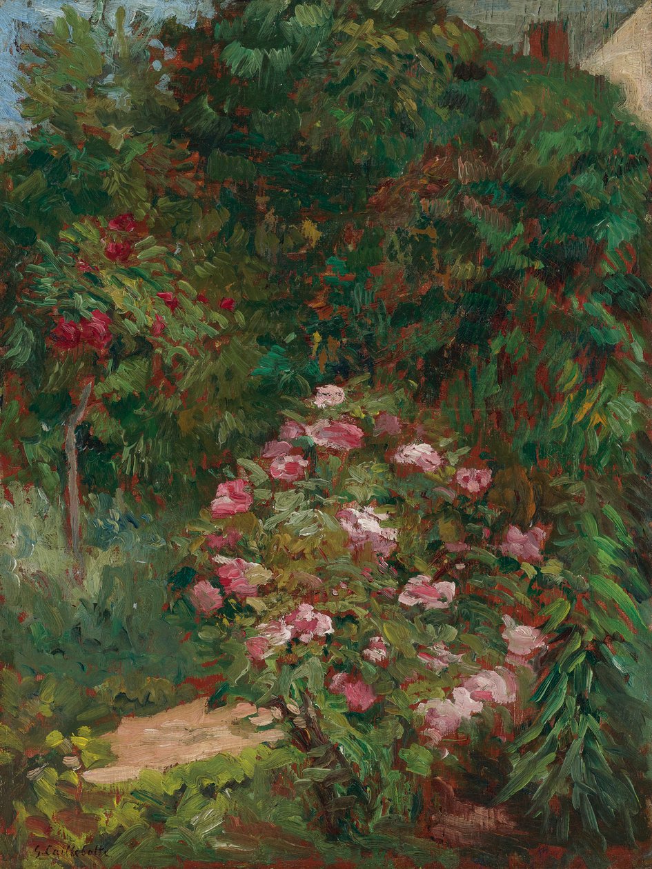 Blomsterrabatter, Petit Gennevilliers trädgård av Gustave Caillebotte