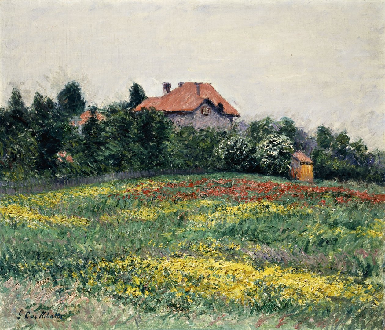 Normandies landsbygd; Landskap i Normandie, 1884 av Gustave Caillebotte
