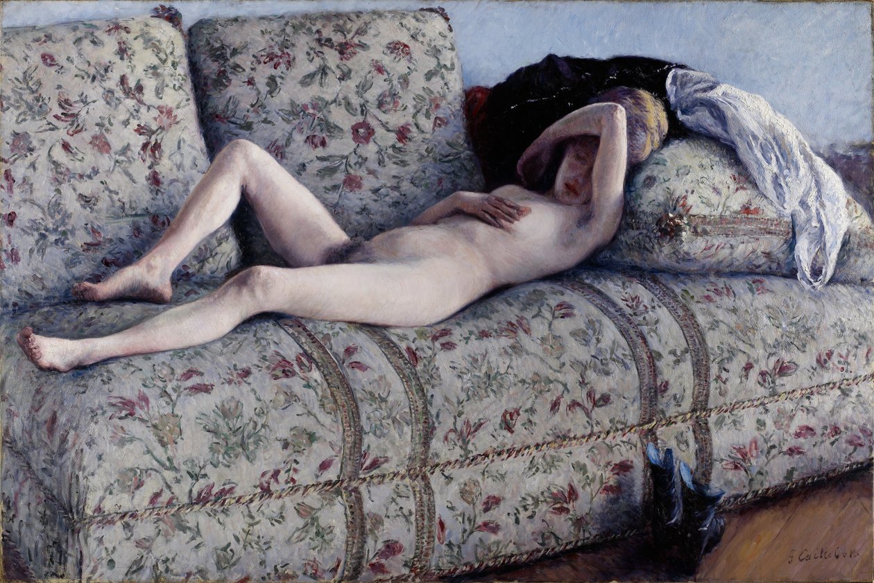 Naken på en soffa av Gustave Caillebotte