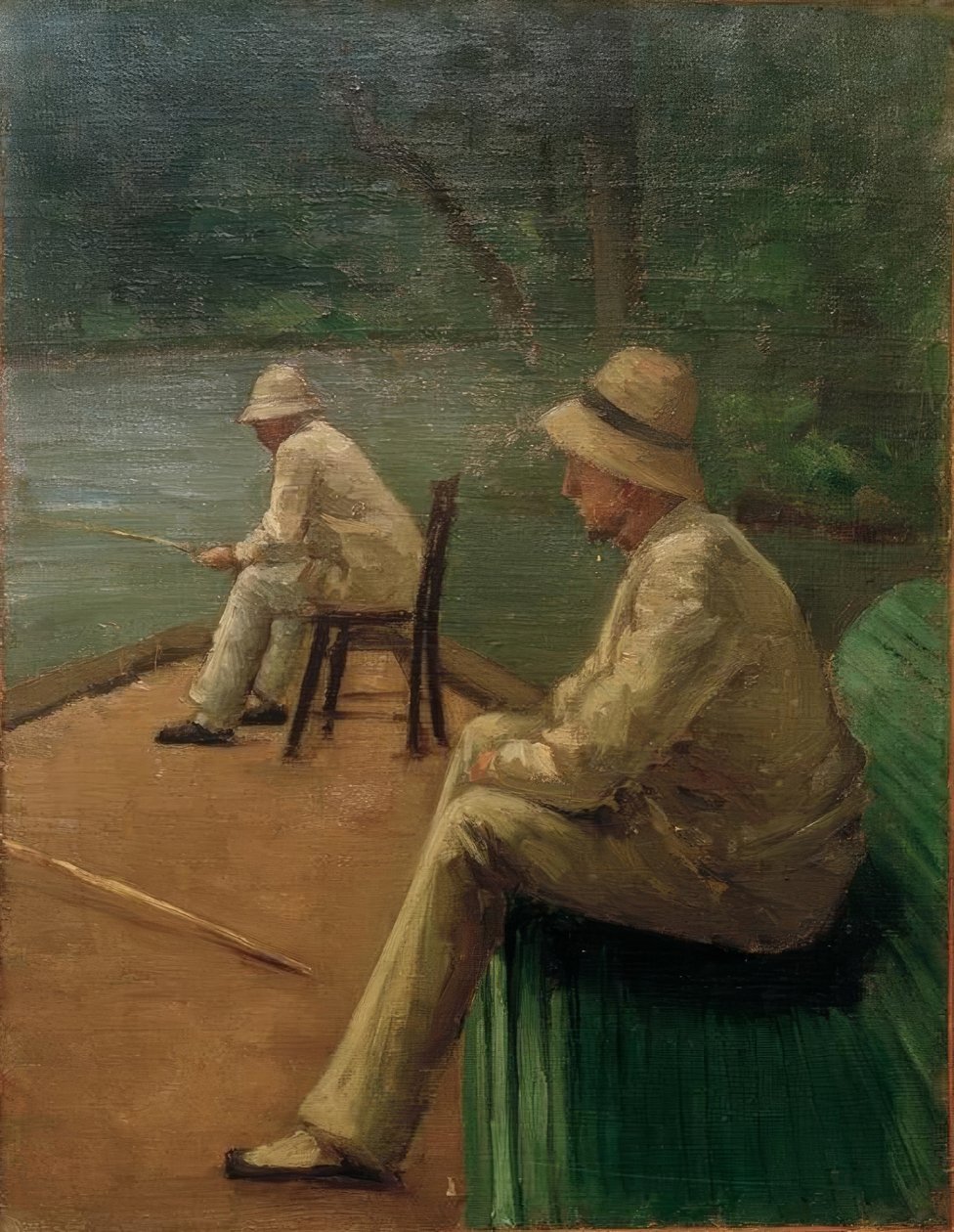 Fiskare på stranden av Yerres av Gustave Caillebotte