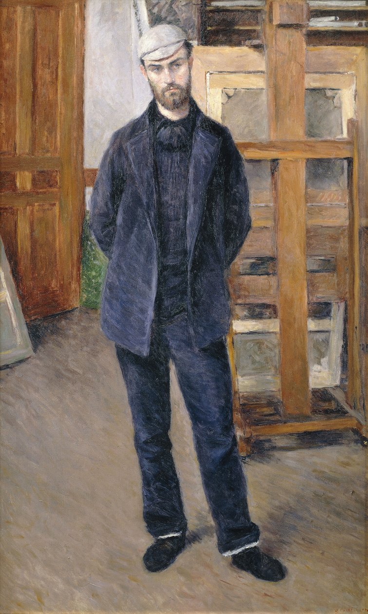 Porträtt av Pierre Rabot, hellängd; Porträtt av Pierre Rabot; och Pied, 1893 av Gustave Caillebotte