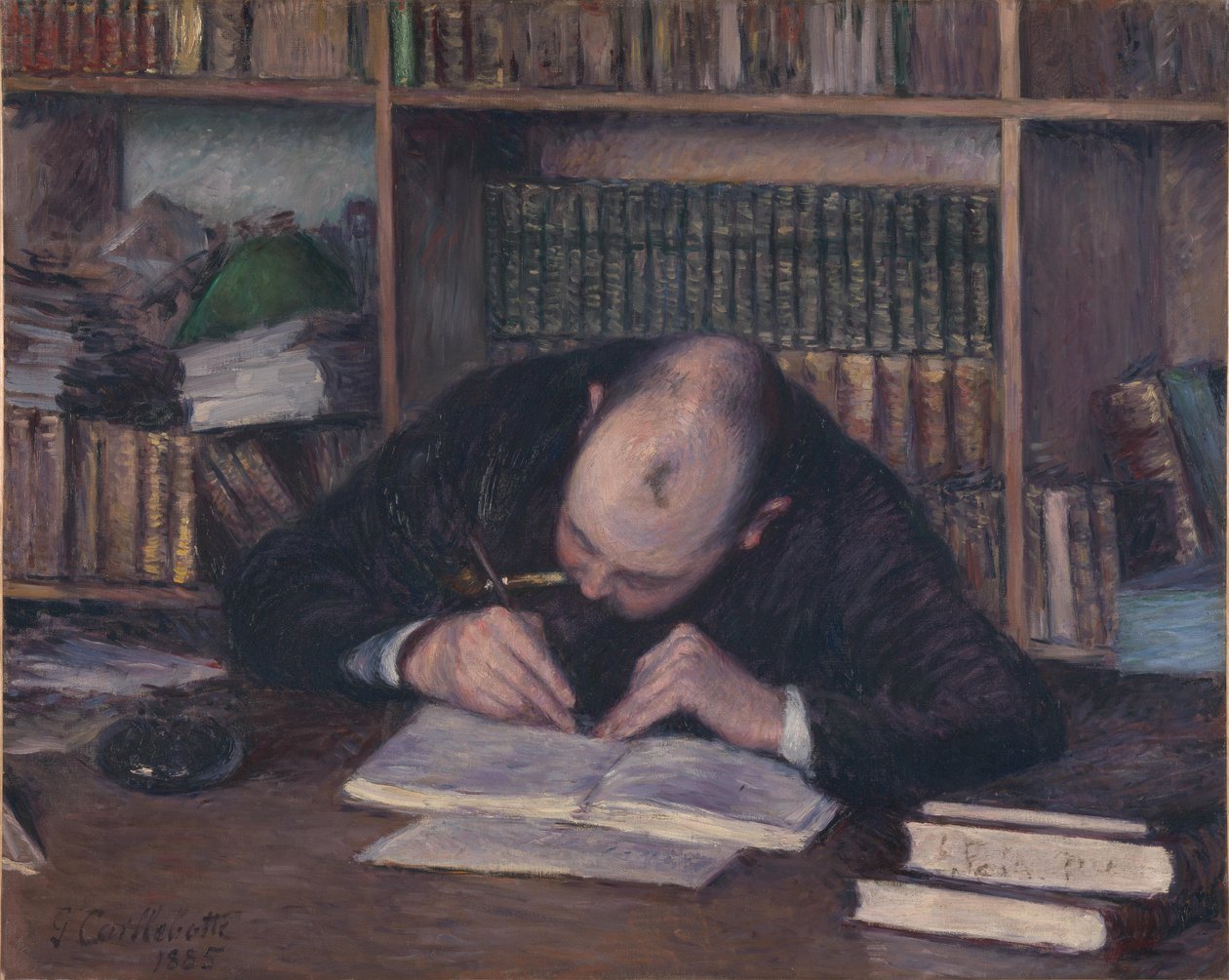 Porträtt av bokhandlaren E. J. Fontaine, 1885 av Gustave Caillebotte