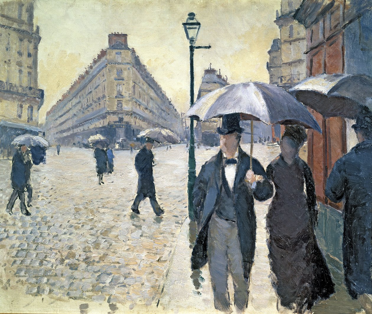 Skiss för "Paris, en regnig dag" av Gustave Caillebotte