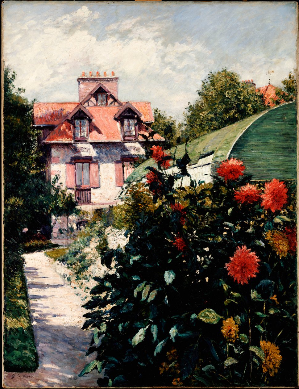 Dahliorna, Petit Gennevilliers trädgård, 1893 av Gustave Caillebotte