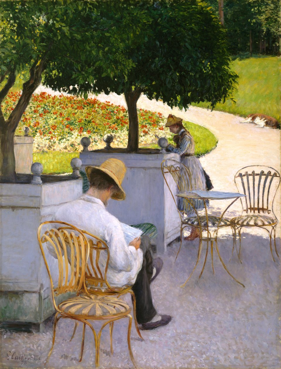Apelsinträden eller Konstnärens bror i sin trädgård av Gustave Caillebotte