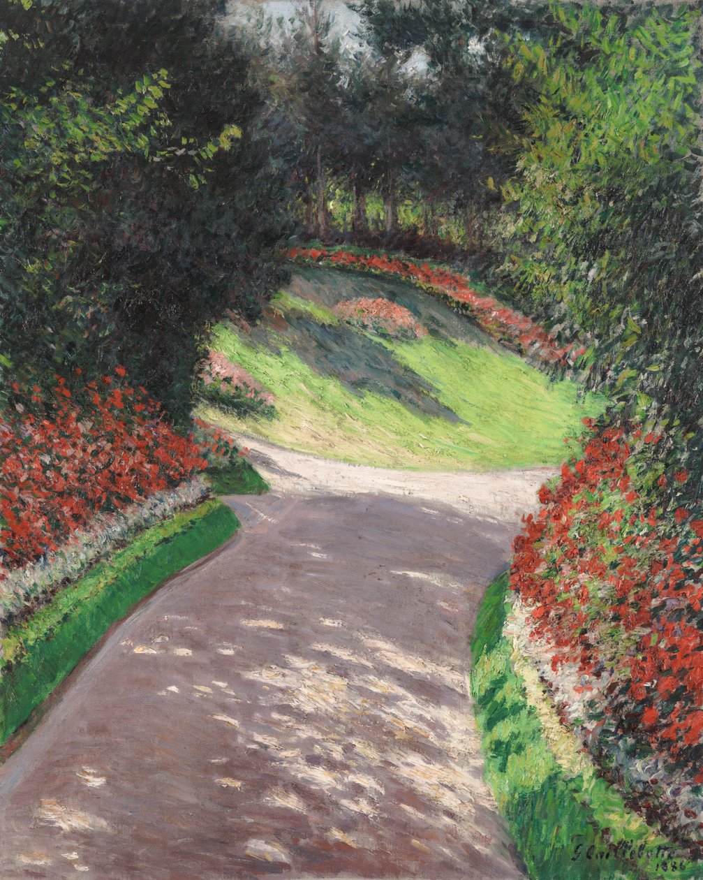Stigen i trädgården av Gustave Caillebotte