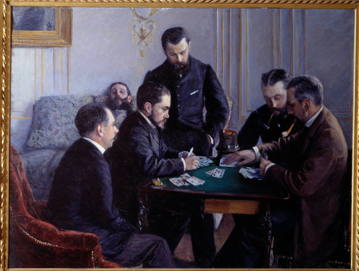 Den besigue delen. Målning av Gustave Caillebotte (1848-1894) av Gustave Caillebotte