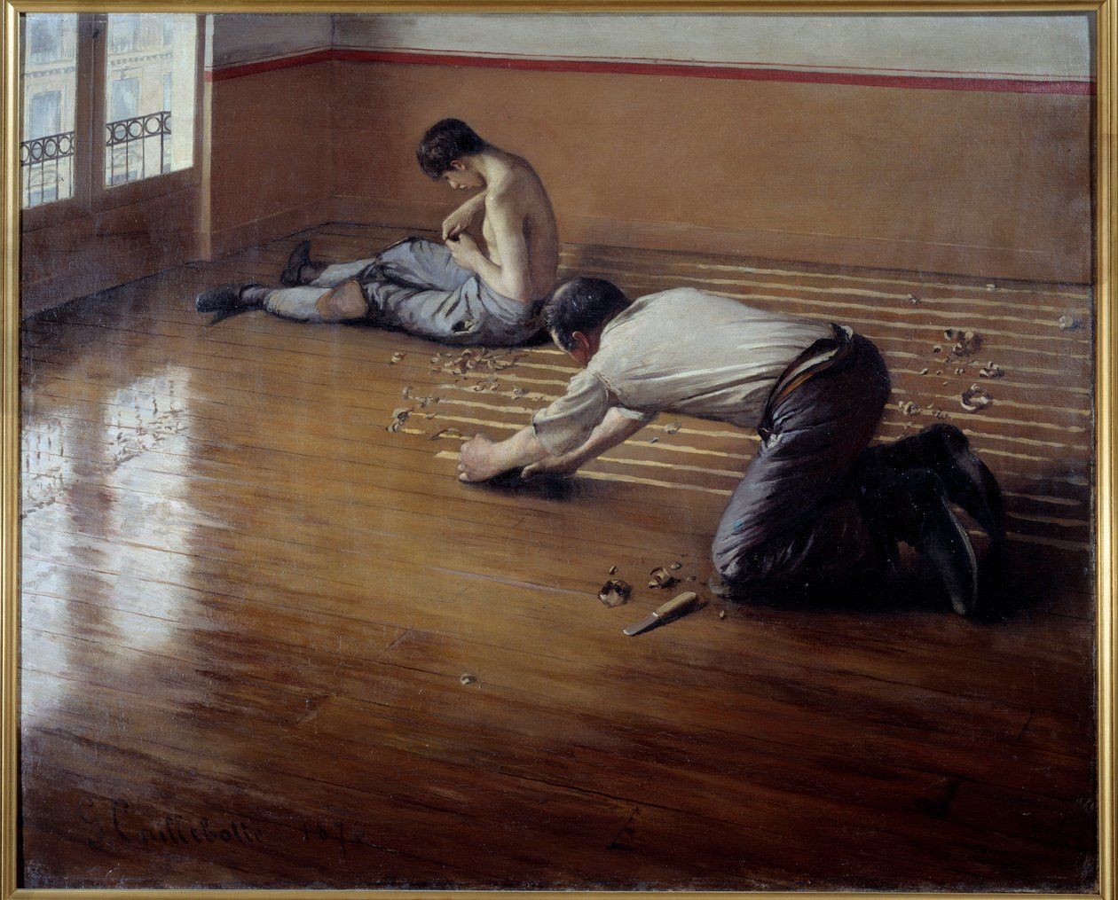 Golvhyvlarna. Målning av Gustave Caillebotte av Gustave Caillebotte