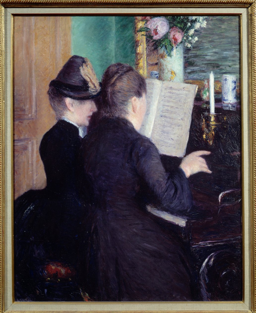 Pianolektionen av Gustave Caillebotte