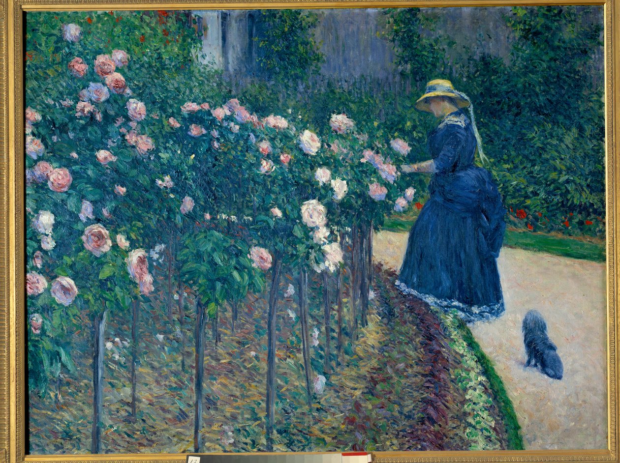 Rosorna. De små Gennevilliers trädgård. Målning av Gustave Caillebotte (1848-1894) av Gustave Caillebotte