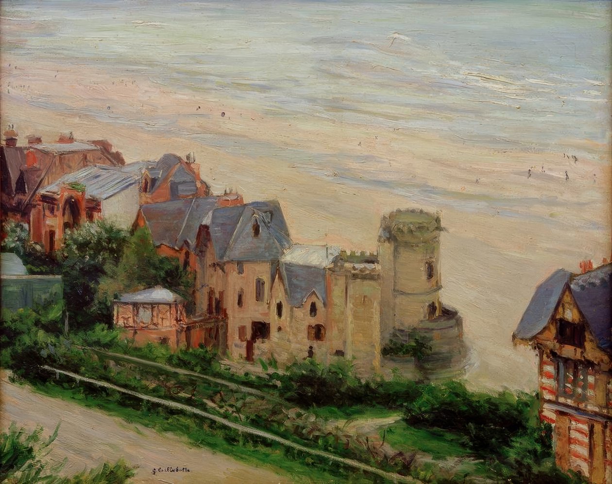 Trouville, stranden och villorna av Gustave Caillebotte