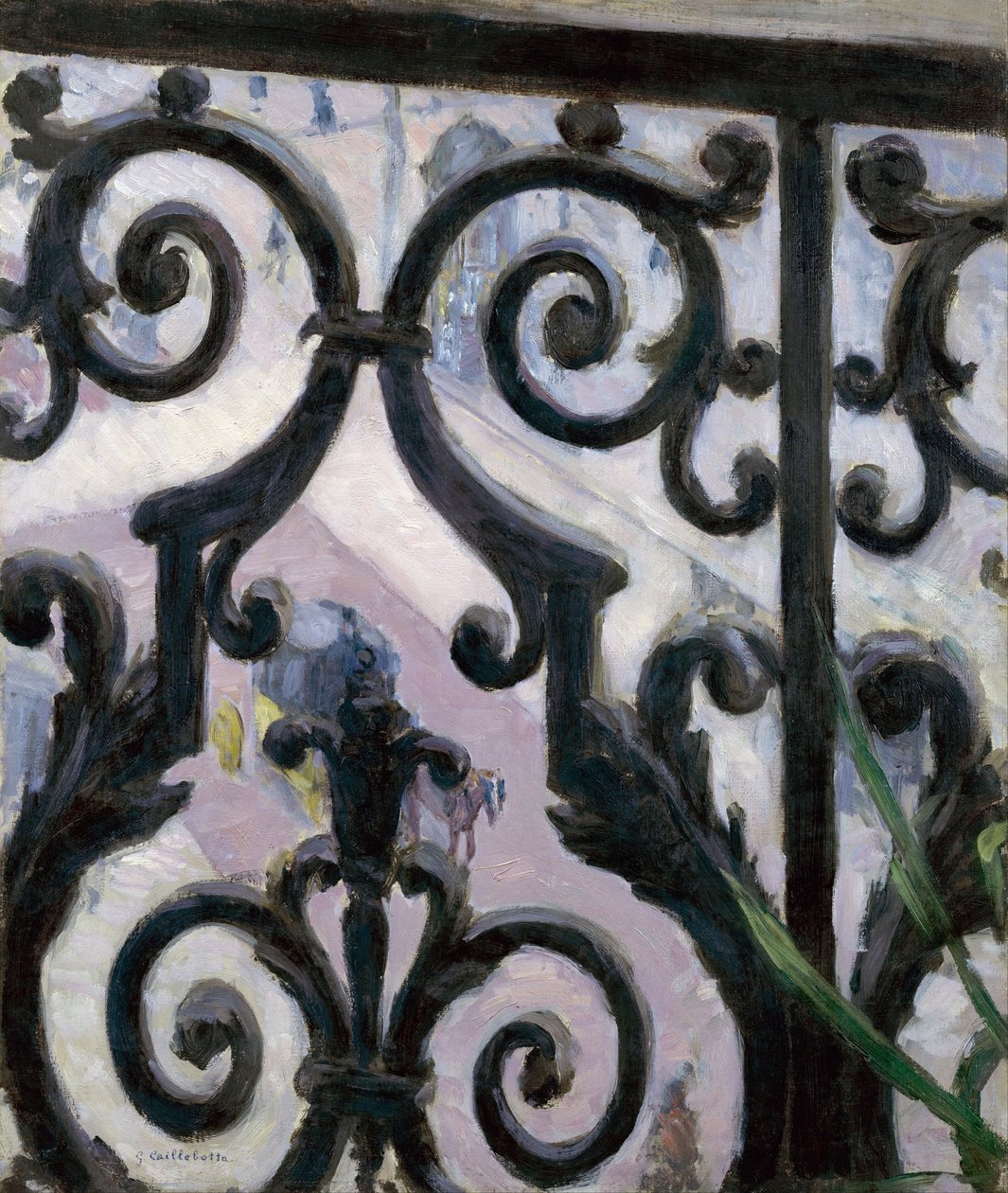 Utsikt från balkongen - Utsikt från en balkong - Målning av Gustave Caillebotte (1848-1894) av Gustave Caillebotte