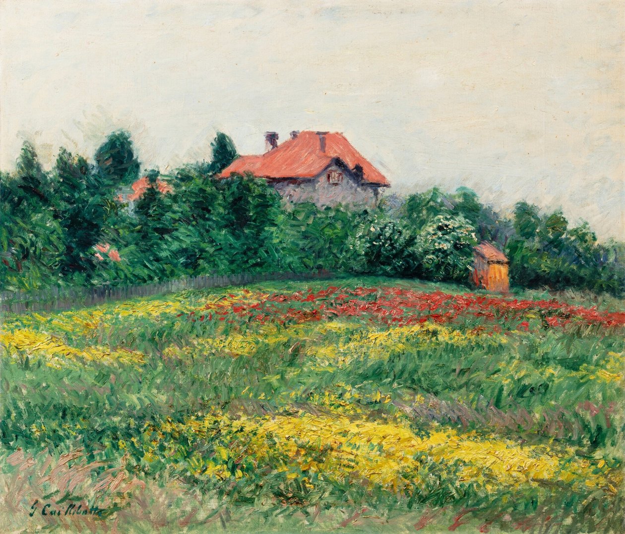 Vild trädgård på Le Petit Gennevilliers av Gustave Caillebotte