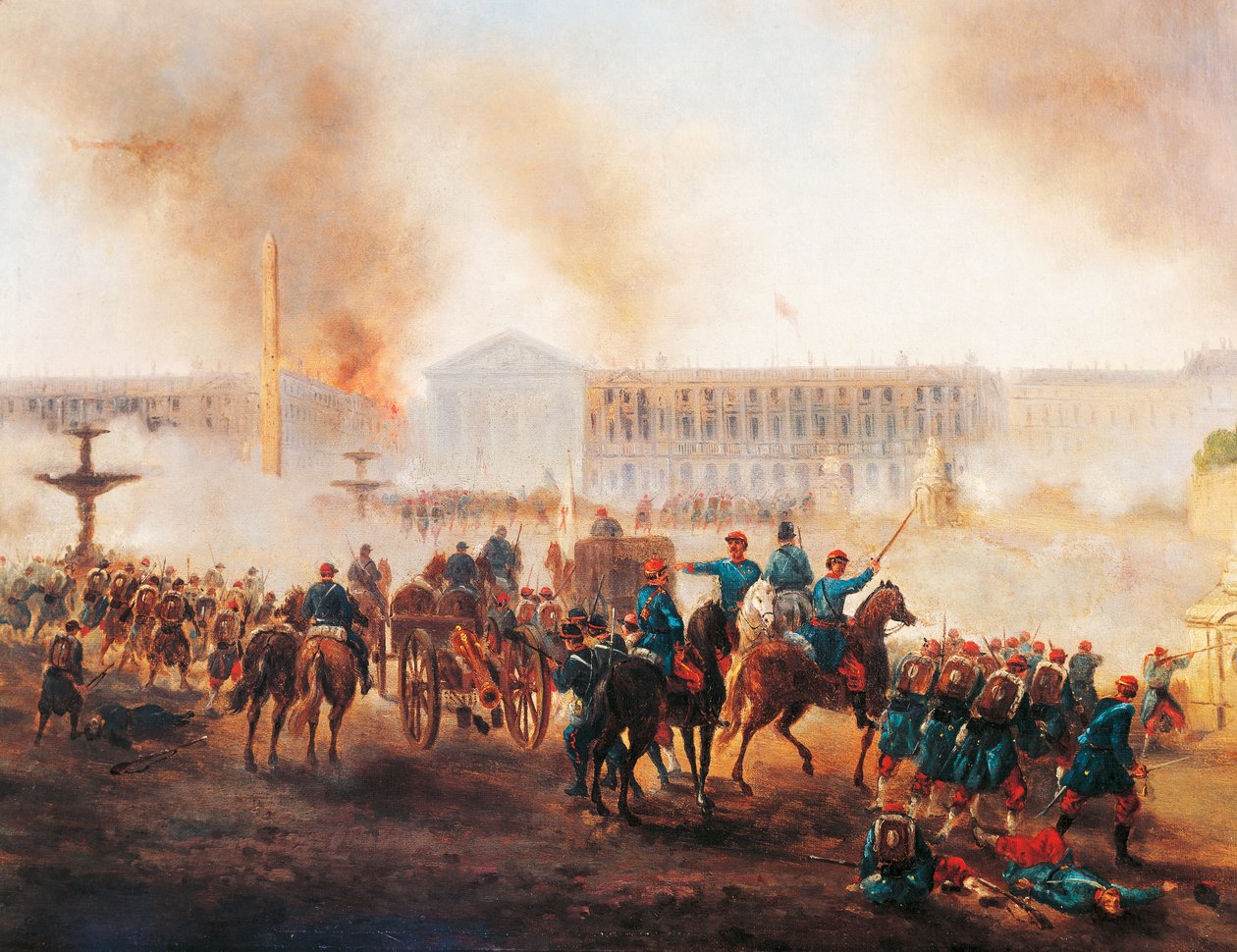 Slaget på Place de la Concorde i Paris, under kommunens sista dagar av Gustave Clarence Rodolphe Boulanger