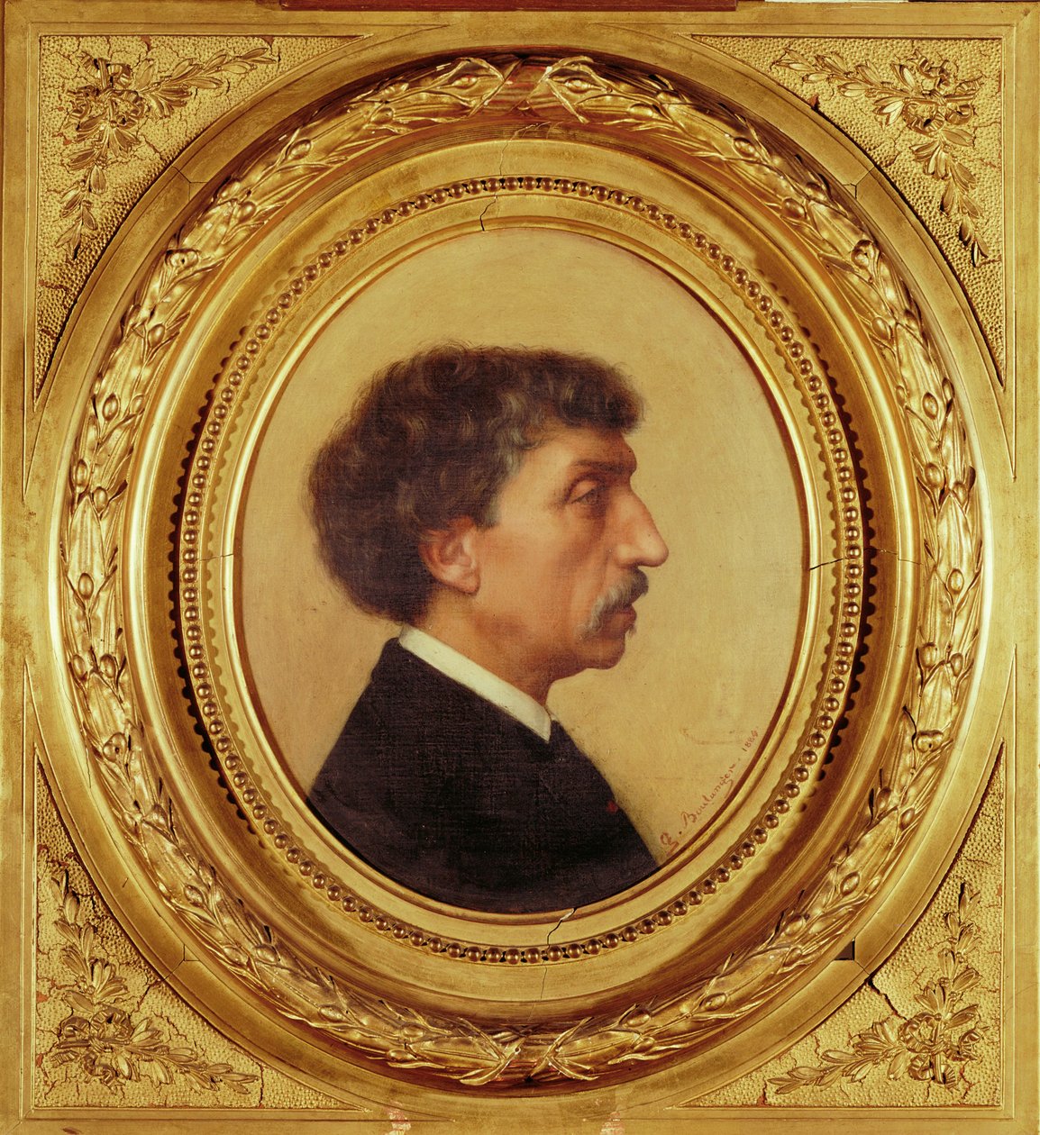 Charles Garnier, arkitekt, vars ritningar för det nya ... av Gustave Clarence Rodolphe Boulanger