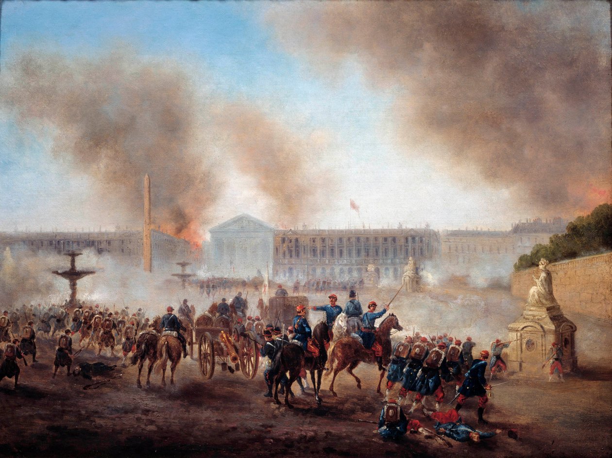 Paris kommun: "" rimeutescener på Place de la Concorde"" Målning av Gustave Boulanger (1824-1888) Sön. 0,49x0,64 m Paris, Musee Carnavalet. av Gustave Clarence Rodolphe Boulanger
