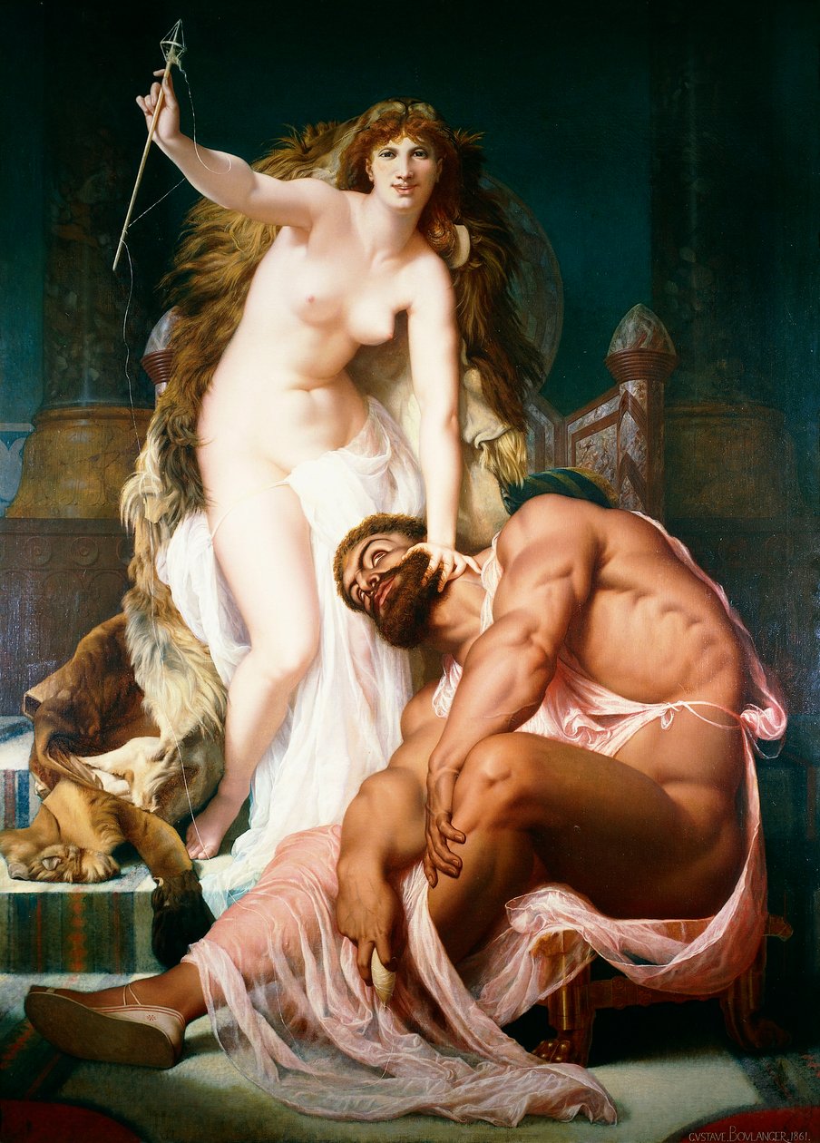 Herkules vid foten av Omphale, 1861 av Gustave Clarence Rodolphe Boulanger