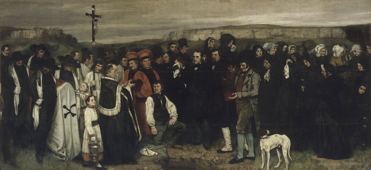 A Burial at Ornans Alternativ titel: Målning av människofigurer, historien om en begravning vid Ornans Un enterrement à Ornans, dit aussi Tableau de figures humaines, historique d