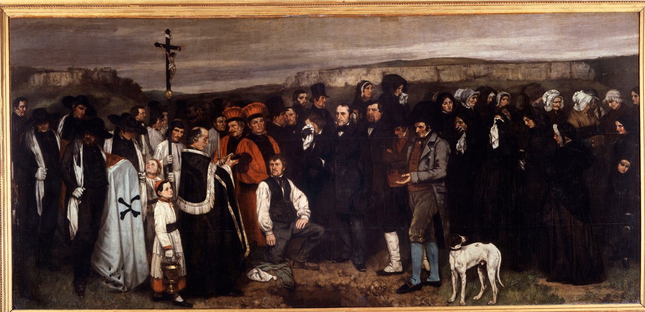 En begravning i Ornans. Målning av Gustave Courbet (1819-1877) av Gustave Courbet