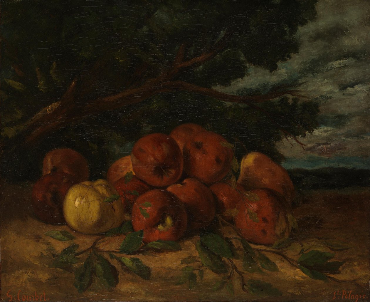 Stilleben med äpplen av Gustave Courbet